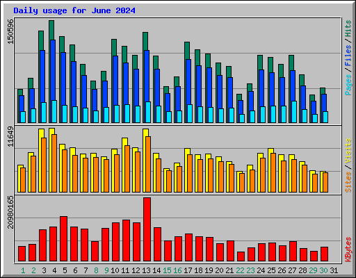 Daily usage for June 2024