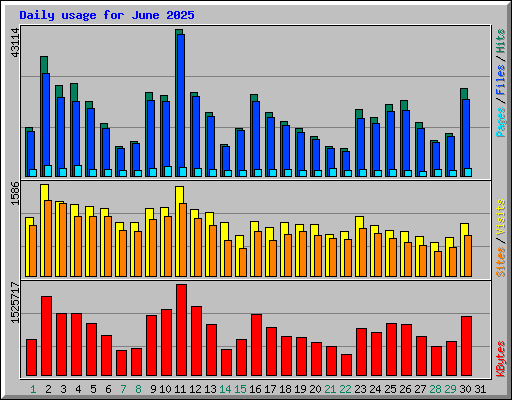 Daily usage for June 2025