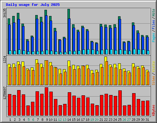 Daily usage for July 2025