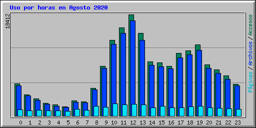 Uso por horas en Agosto 2020
