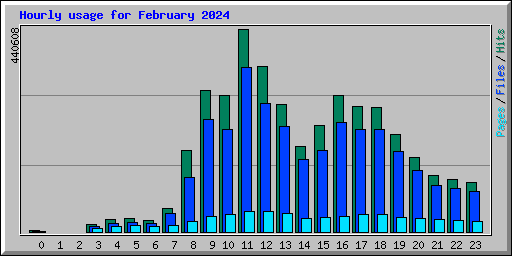 Hourly usage for February 2024