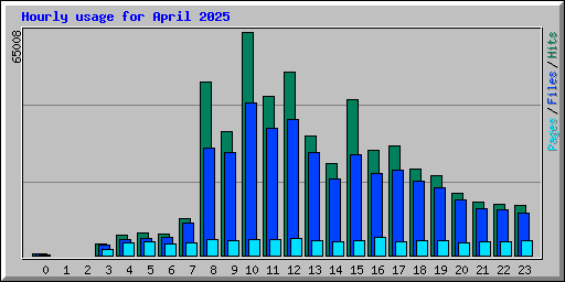 Hourly usage for April 2025